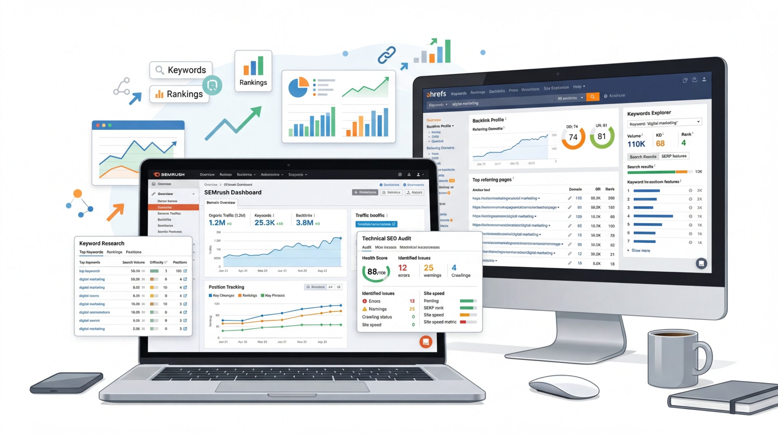 beste seo tools illustratie