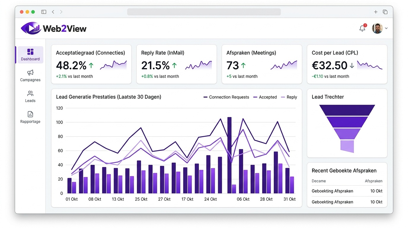 linkedin leadgeneratie kpi dashboard