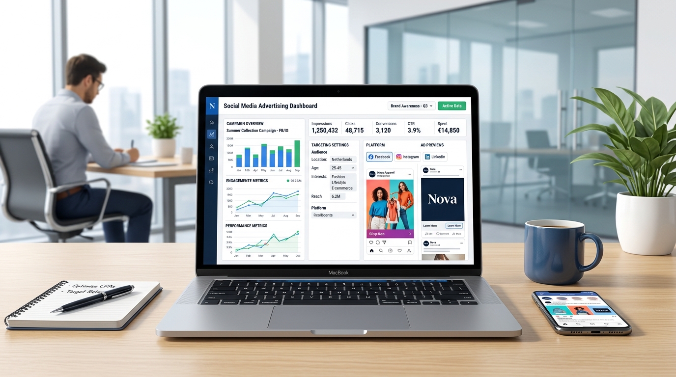 social media advertising illustratie