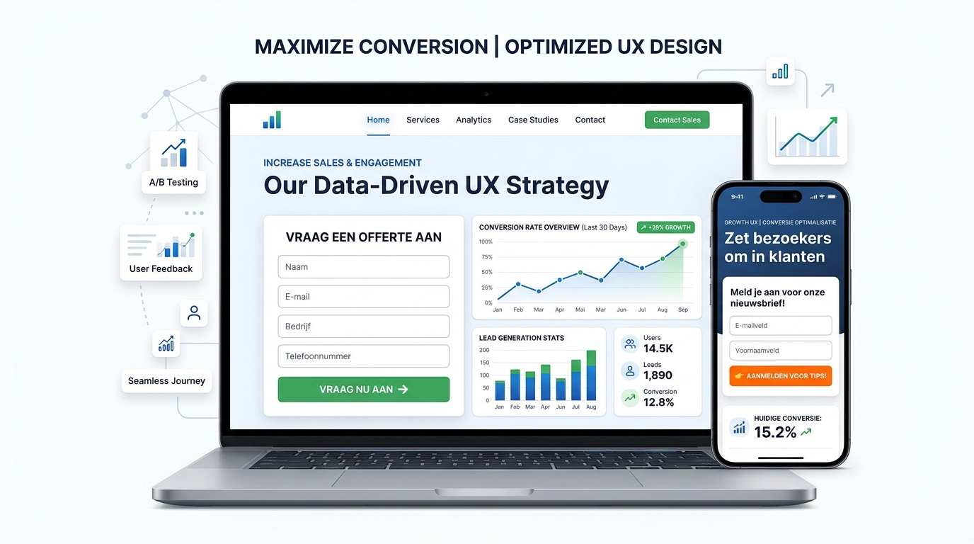 UX design voor hogere conversie | praktische gids met stappen, tests en voorbeelden