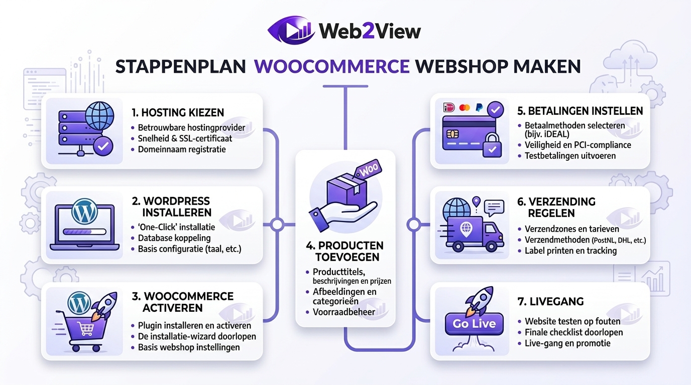 stappenplan voor een WooCommerce webshop maken van hosting tot livegang