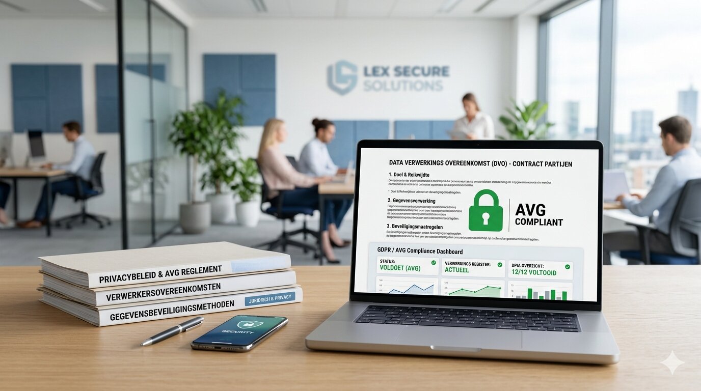 digitaal contract voor verwerkersovereenkomst met privacy documenten en beveiliging