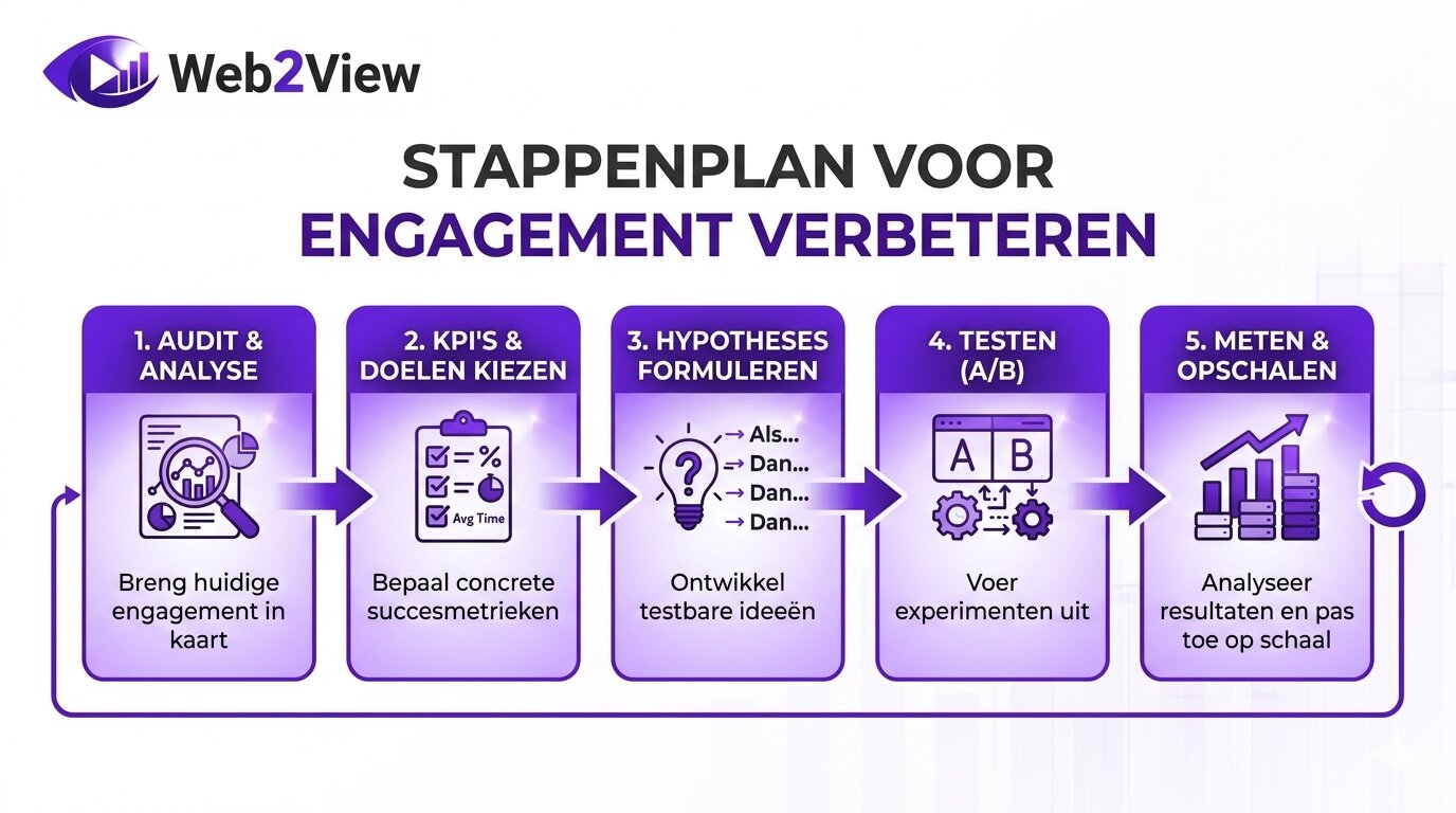 stappenplan voor engagement verbeteren met audit kpis testen meten en opschalen