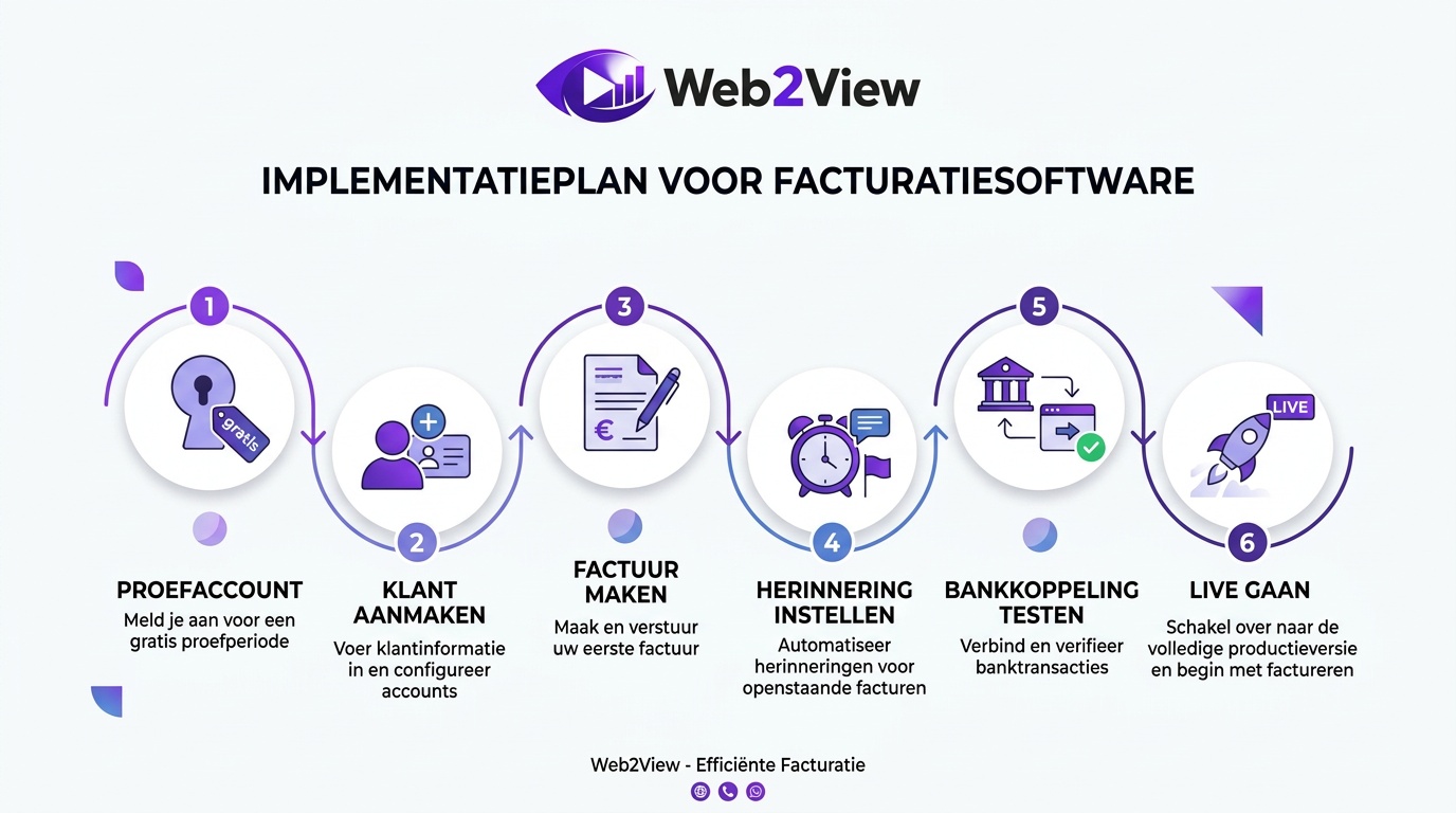 stappenplan voor het implementeren van facturatiesoftware van proefperiode tot live gebruik