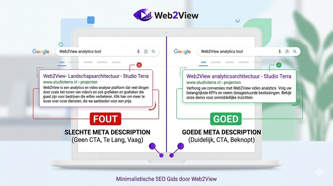 vergelijking tussen een goede en slechte meta description in Google