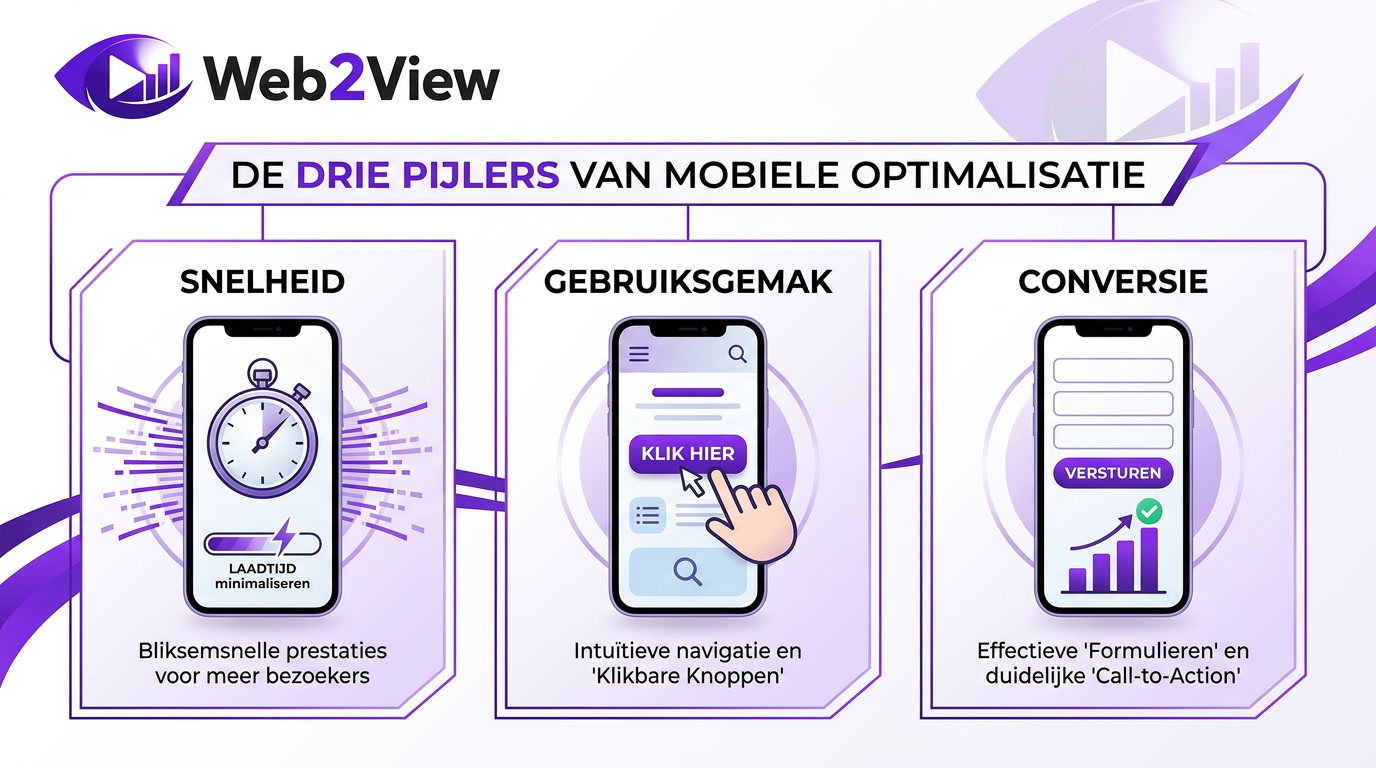 overzicht van mobiele optimalisatie met snelheid gebruiksgemak en conversie
