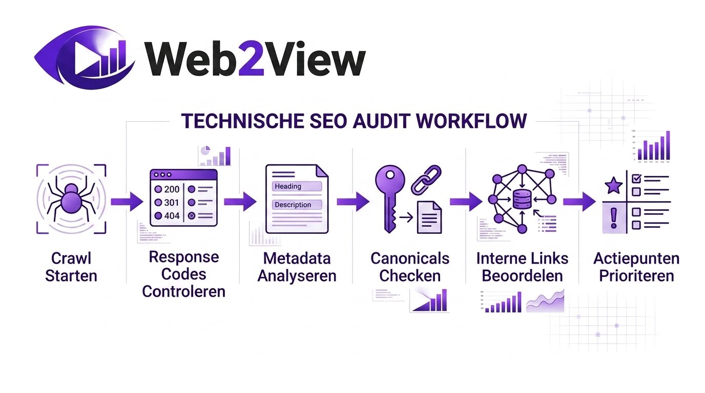stappenplan voor technische seo audit met Screaming Frog van crawl tot prioriteitenlijst