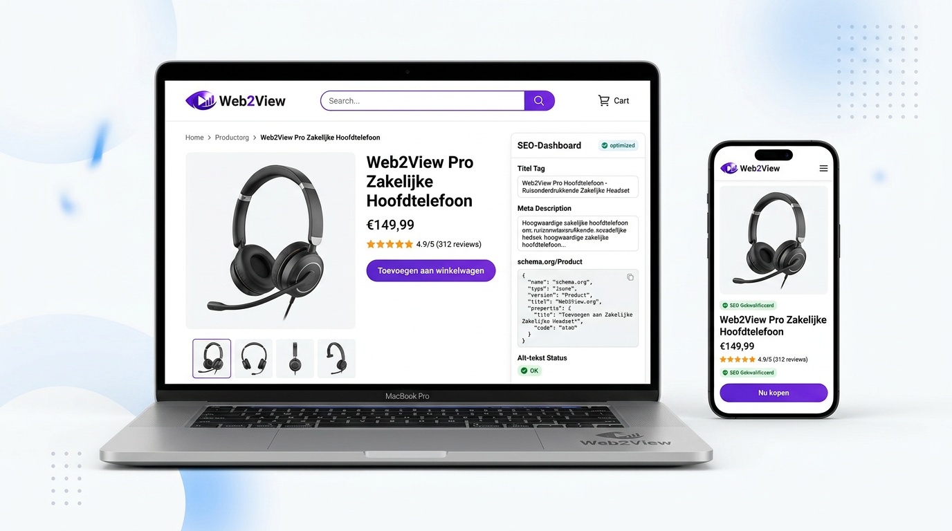 overzicht van de belangrijkste onderdelen van een sterke productpagina zoals titel prijs reviews usp's en call to action