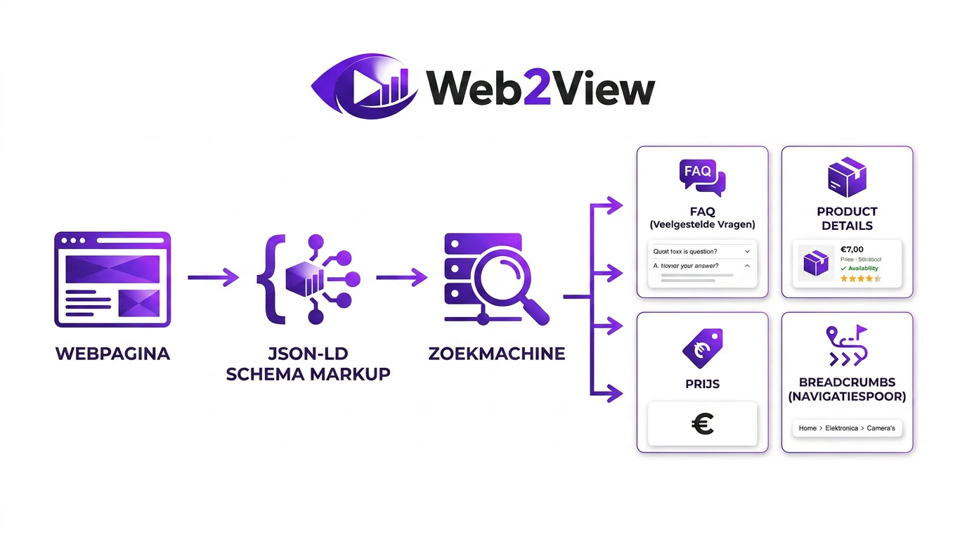 overzicht van hoe structured data via json ld leidt tot rich results in zoekmachines