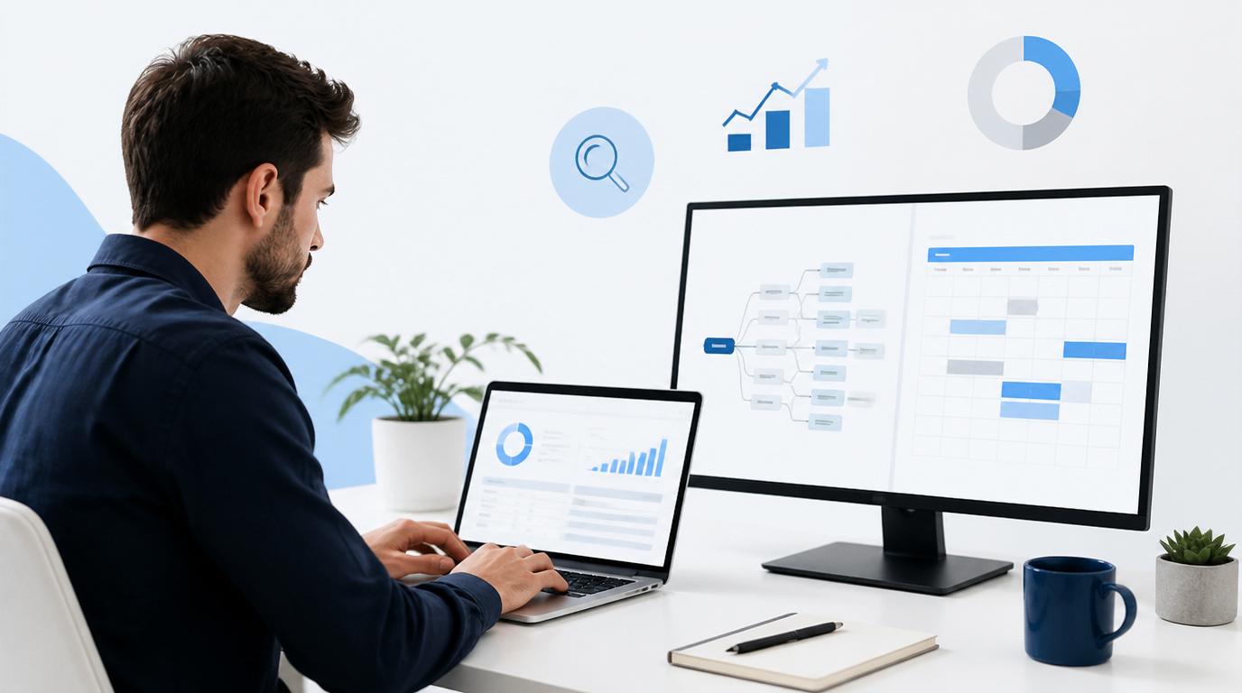 marketeer analyseert primaire en secundaire zoekwoorden voor SEO content