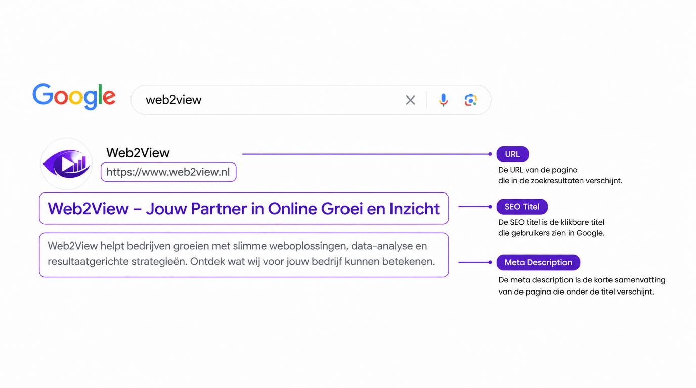 voorbeeld van zoekresultaat met SEO titel meta description en URL