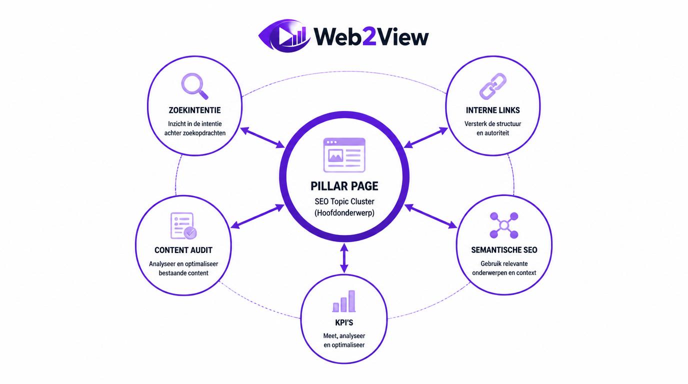 topic cluster voor topical authority met pillar page en ondersteunende SEO artikelen